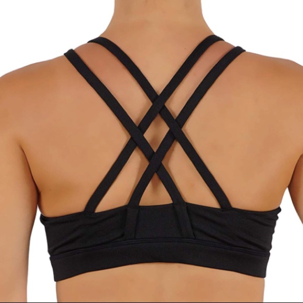Criss Cross Detail Back Strappy Sports Bra